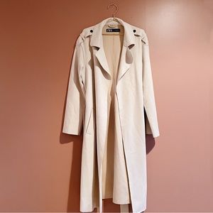 ZARA Long Silk Light Tan Trench Coat